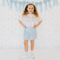 Blue Bow Athletic Skort