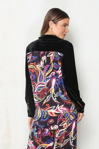 Velvet & Paisley Back Print Button Down Shirt