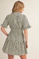 Leopard Ruffle Tie Dress