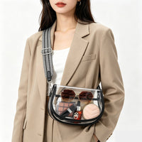 Printed Strap Clear Crossbody
