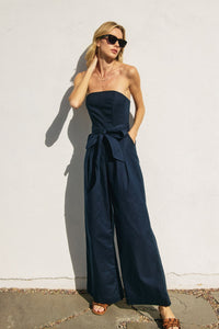Navy Strapless Jumpsuit