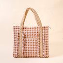 Quilted Gingham Tote