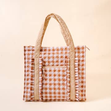 Quilted Gingham Tote