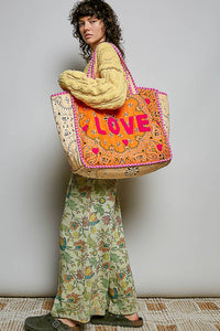 LOVE Bandana Quilted Tote Bag