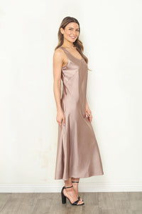 Satin Bias Maxi Dress