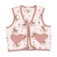 Cowgirl Cameos Quilted Vest with Heart Pockets