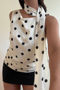 Polka Dot Top with Scarf