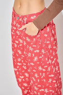 Cowboy Motif Barrel Jeans