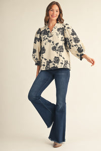 Floral Jacquard Blouse
