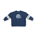 Drop Sleeve Sweatshirt with Varsity Stripes