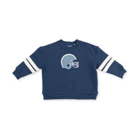 Drop Sleeve Sweatshirt with Varsity Stripes