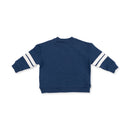 Drop Sleeve Sweatshirt with Varsity Stripes