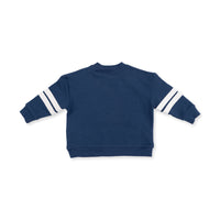 Drop Sleeve Sweatshirt with Varsity Stripes