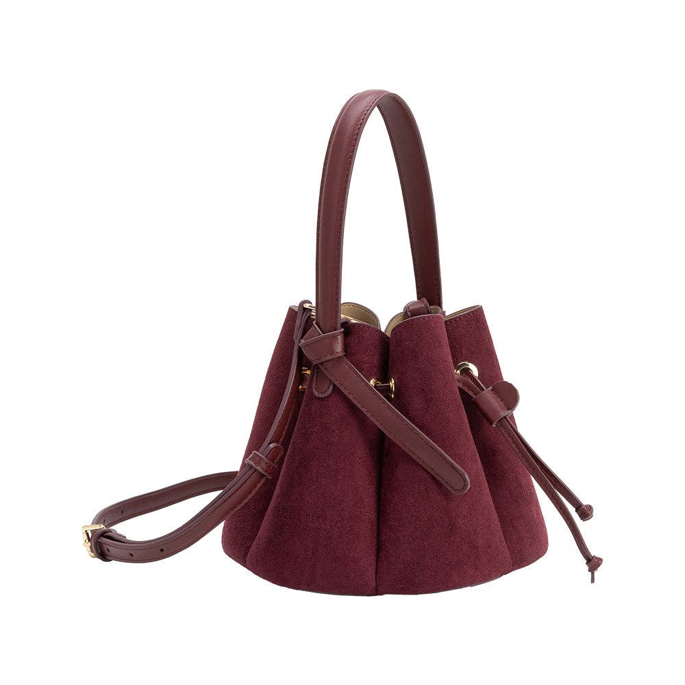Laguna Mini Burgundy Recycled Vegan Suede Top Handle Bag