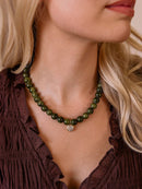Kennedy Beaded Necklace- Olive