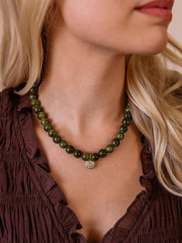 Kennedy Beaded Necklace- Olive