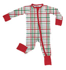 Festive Plaid Convertible Zipper Romper