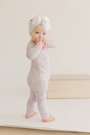 Pink Watercolor Cowboy Zipper Romper