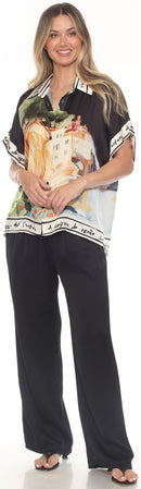 Printed Satin Blouse