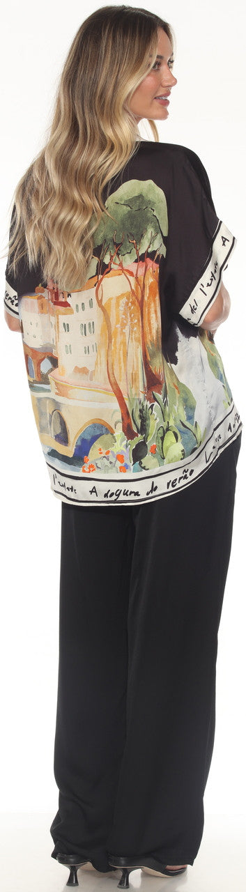 Printed Satin Blouse