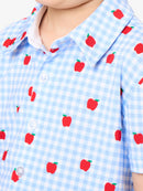 Apple Gingham Short Sleeve Button Down Shirt