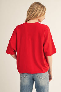 Red V-Neck Tee