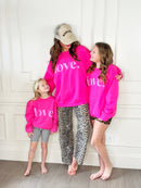 Love. Puff Pink Adult Sweatshirt