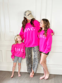Love. Puff Pink Adult Sweatshirt