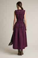 Smocked Ruffle Plaid Maxi Dress