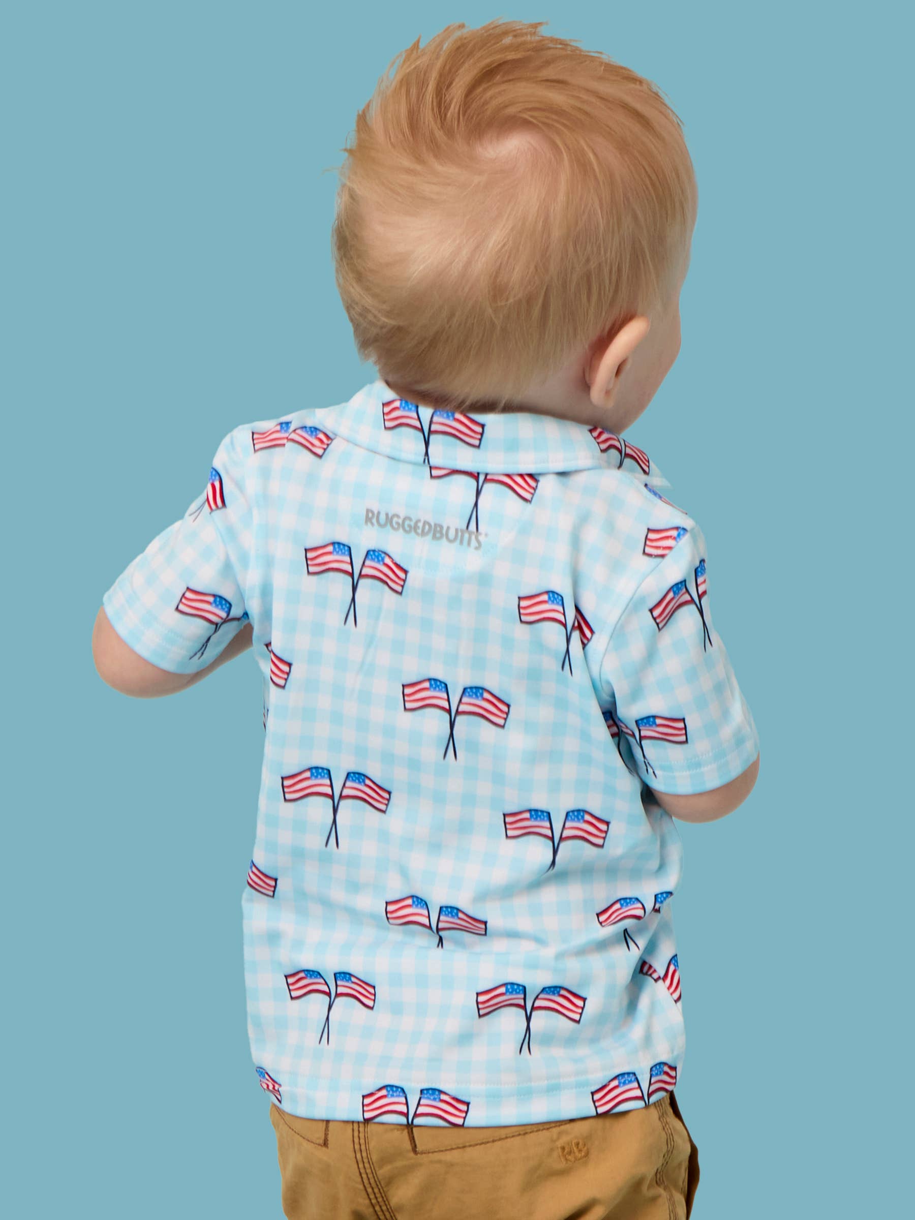 Patriotic Gingham Performance Polo
