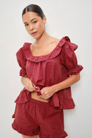 Polka Dot Frill Top