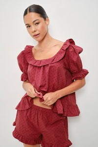 Polka Dot Frill Top