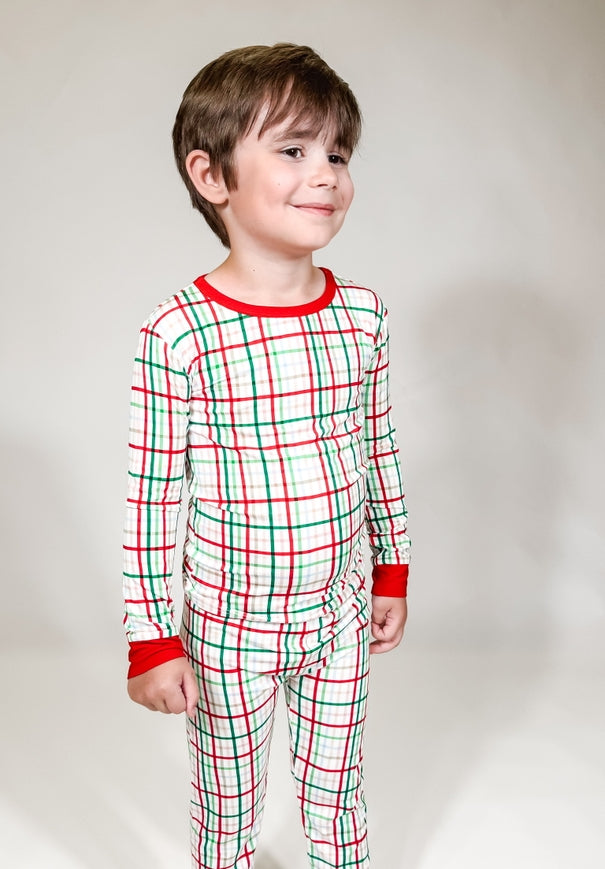 Festive Plaid Loungewear Set