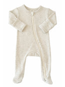 Cream Speckle Zipper Footie