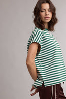 Striped Short Sleeve Sweater
