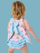 Patriotic Gingham Ruffle Swing Top & Bloomer Set
