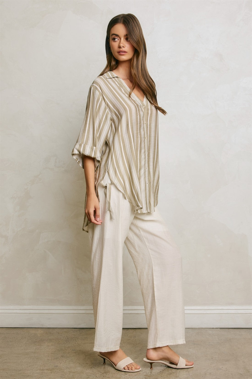 Tie Detail Tunic Shirt