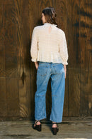 Smocked Long Sleeve Swiss Blouse