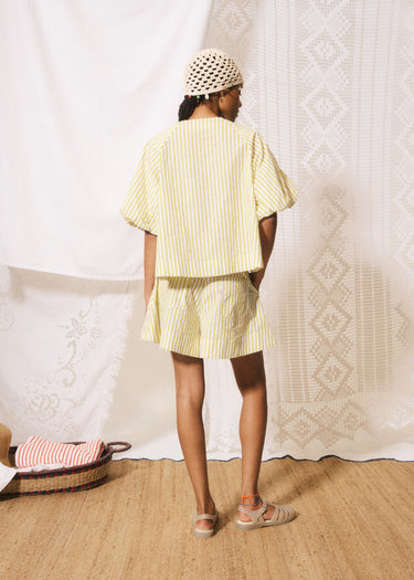 Front-Tie Striped Top