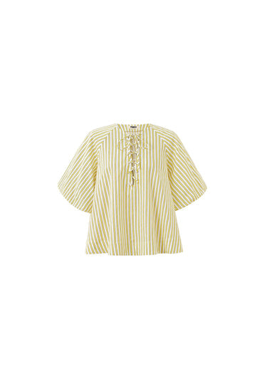 Front-Tie Striped Top