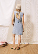 Scalloped Denim Mini Dress