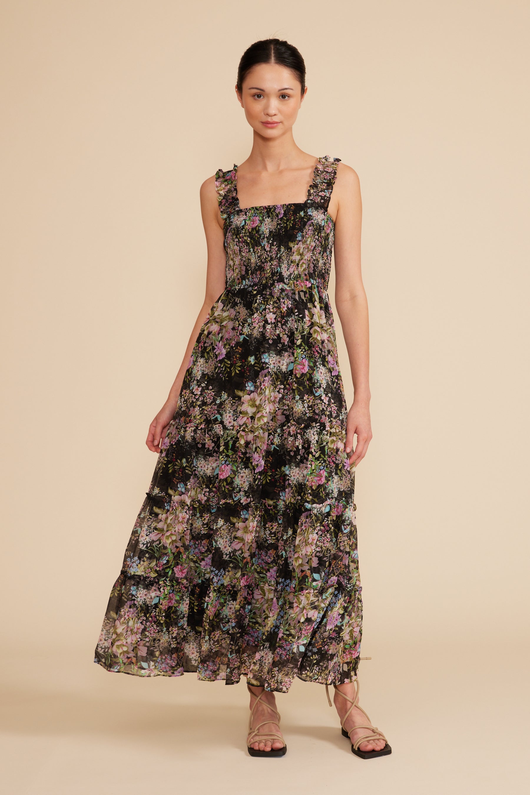Dylan Smocked Floral Maxi Dress