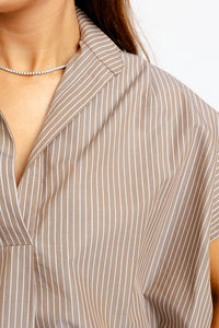 Stripe V-Neck Blouse