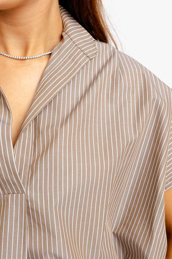 Stripe V-Neck Blouse