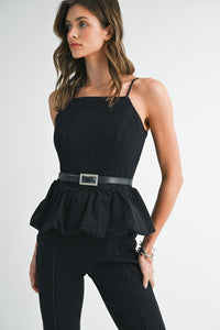 Denim Flare Jumpsuit