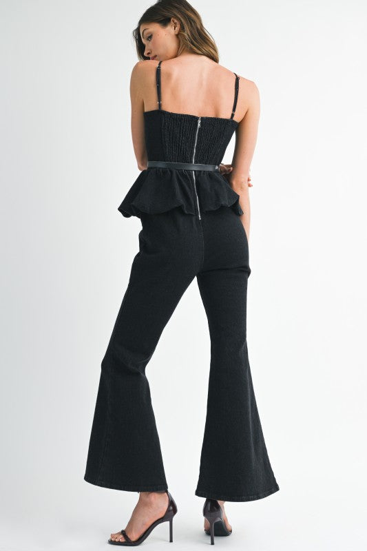 Denim Flare Jumpsuit