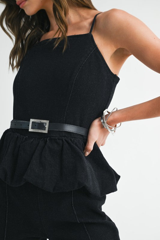 Denim Flare Jumpsuit