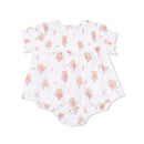 Teddy Bear Ballerina Smocked Ruffle Bubble Romper