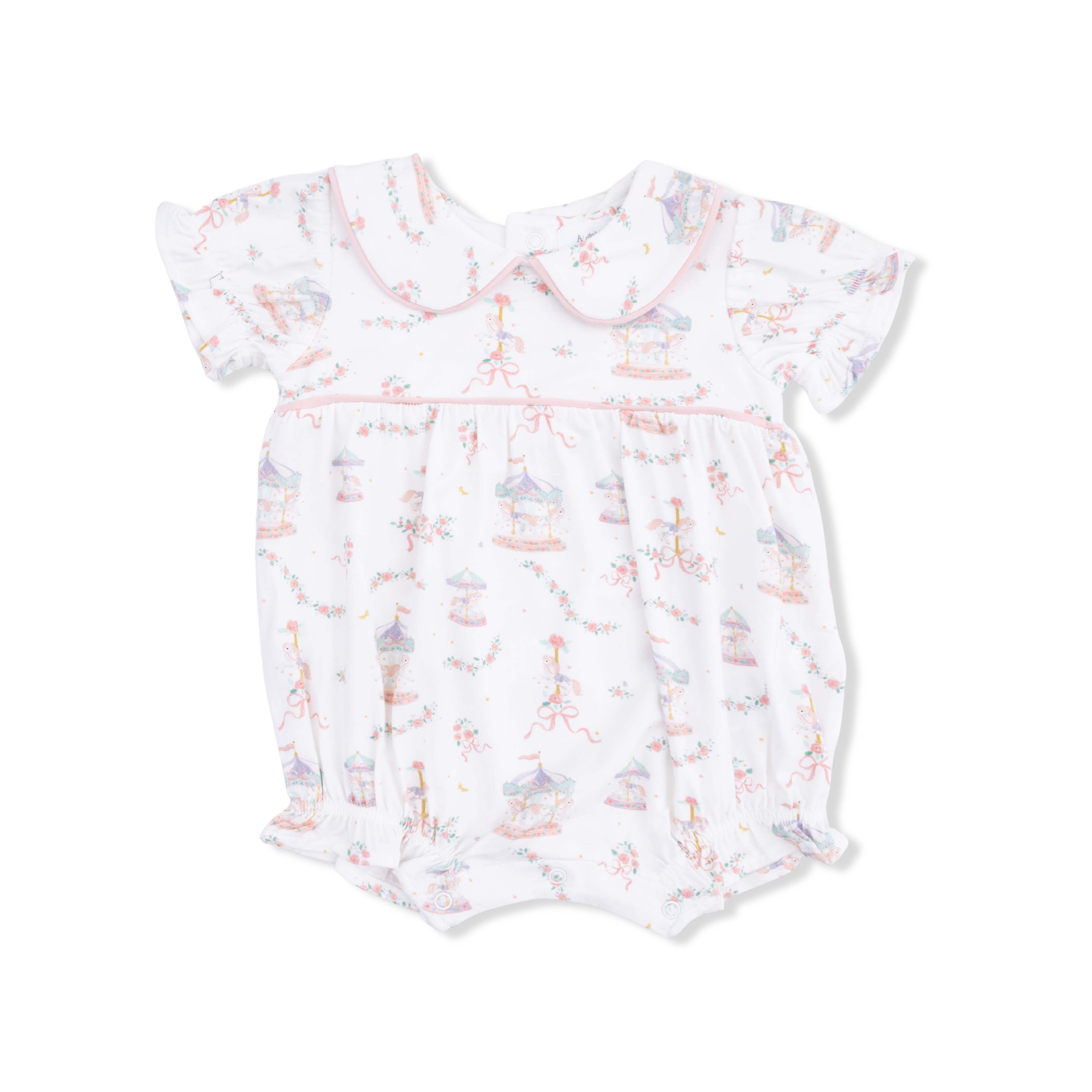 Carousel with Bows Babydoll Bubble Romper