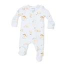 Green Vintage Spring Ducklings Zipper Footie